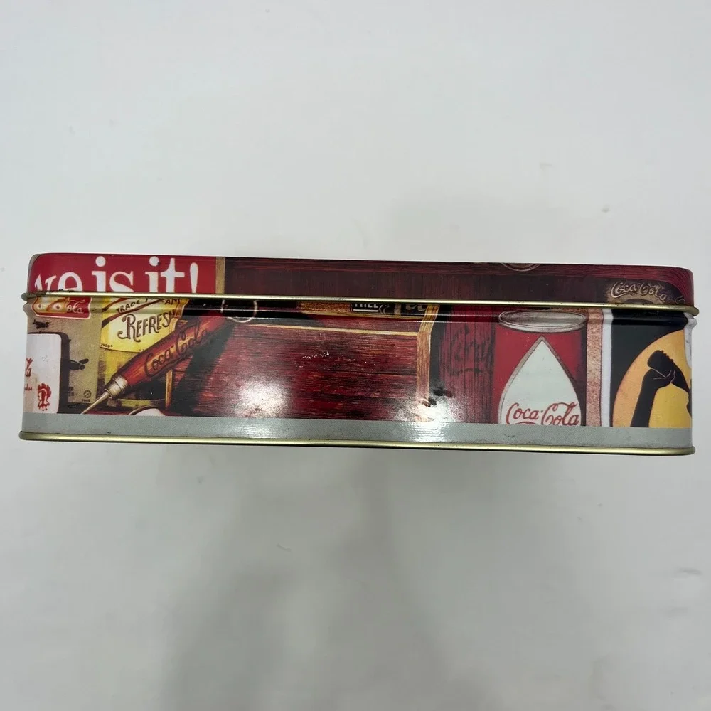 Vtg Coca-Cola 50th Anniversary Advertising Collectible Tin Photo‎ Box W/ Window